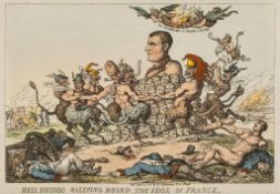 Rowlandson (Thomas) - Hell Hounds Rallying Round the Idol of France;  The Corsican and his Blood