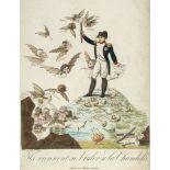 A mixed group of French satires on Waterloo and its impact on France, with 4 depictions of