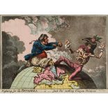 Gillray (James) - Fighting for the Dunghill _ or _ Jack Tar settling Citoyen François, the two