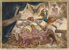 Gillray (James) - Comforts of a Bed of Roses, an allusion to Castlereagh's speech, in April, 1806,