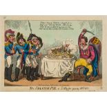 Cruikshank (George) - The Rogues March from Madrid to Paris, a panoramic strip, in 2 sections,