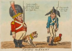 Woodward (George Moutard) After. - Facing the Enemy; The Corsican Macheath, 2 invasion prints, the