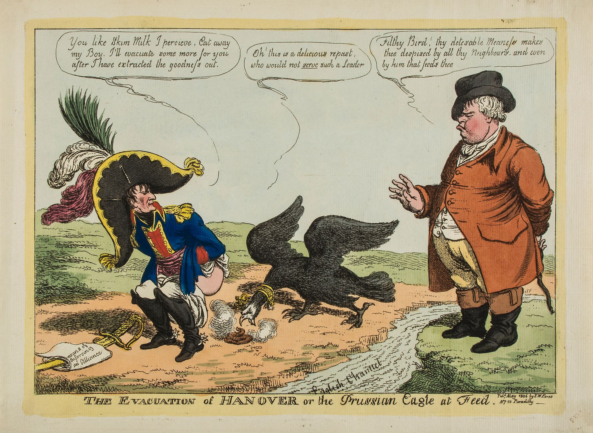 Williams (Charles) - The Evacuation of Hanover or the Prussian Eagle at Feed, John Bull looks across - Image 2 of 3