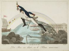 A mixed group of French satires on the eclipsing of Napoleon's power, including Napoleon looking