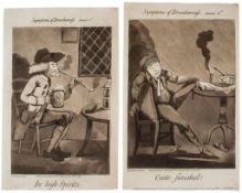 ** Woodward (George Moutard), after. - Symptoms of Drunkenness, the complete set of 6 caricature