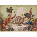 Gillray (James) - The Plumb-pudding in danger, _ or _ State Epicures taking un Petit Souper, Pitt