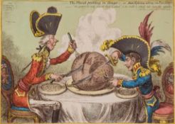 Gillray (James) - The Plumb-pudding in danger, _ or _ State Epicures taking un Petit Souper, Pitt