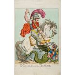 Roberts (Piercy) - St George and the Dragon, a defiantly patriotic invasion print of a muscular St