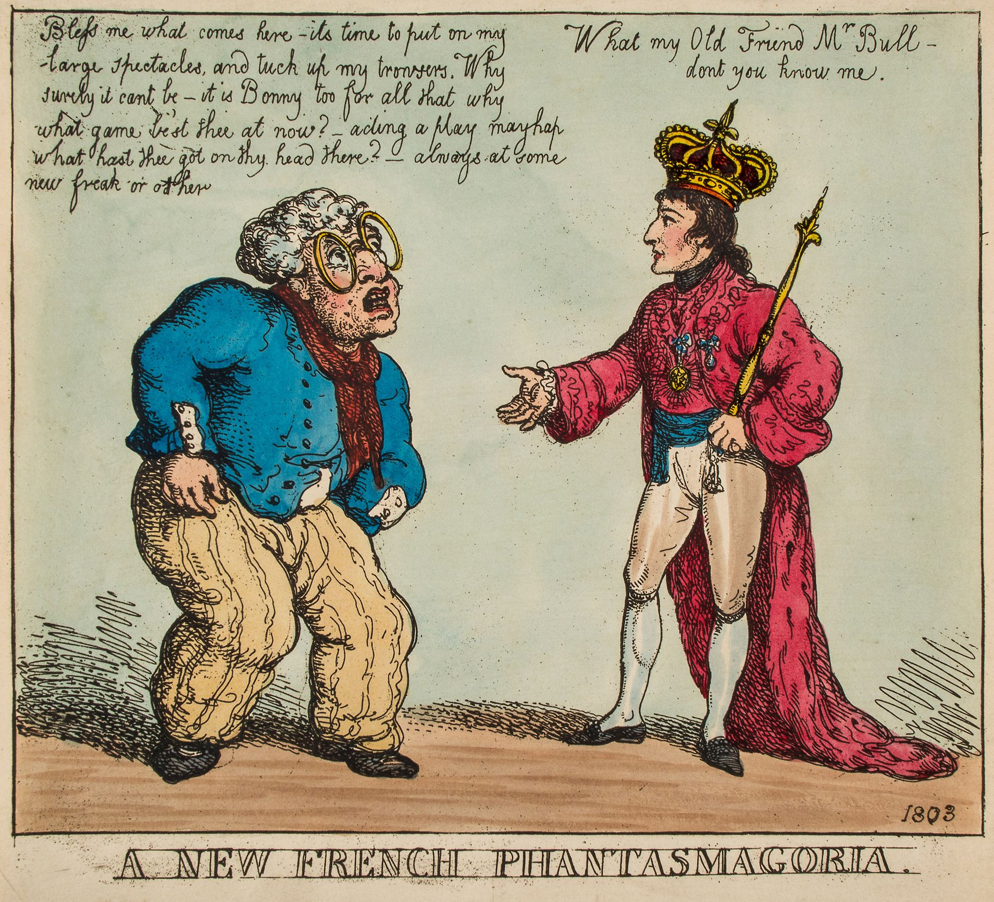 [Rowlandson (Thomas)] - A New French Phantasmagoria, John Bull as a sailor, staring mystified at - Image 2 of 3