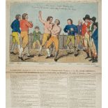 ** Boxing.- Gillray (James) - the Manner in which Mendoza Caught Humphries twice, &  Generously laid