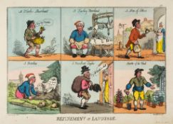 ** Rowlandson (Thomas) - Refinement of Language, after George Moutard Woodward, 6 panels of
