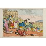 ** Rowlandson (Thomas) - Bath Races, a group of elderly and disabled figures careering downhill