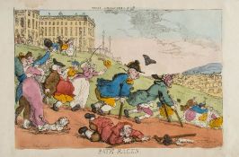 ** Rowlandson (Thomas) - Bath Races, a group of elderly and disabled figures careering downhill