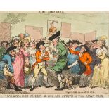 ** Rowlandson (Thomas) - A Box Lobby Hero, The Branded Bully, or the Ass Strip'd of the Lions