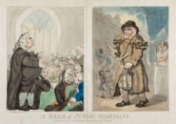 ** Rowlandson (Thomas) - A brace of public guardians, 2 illustrations satirising law  &  order's