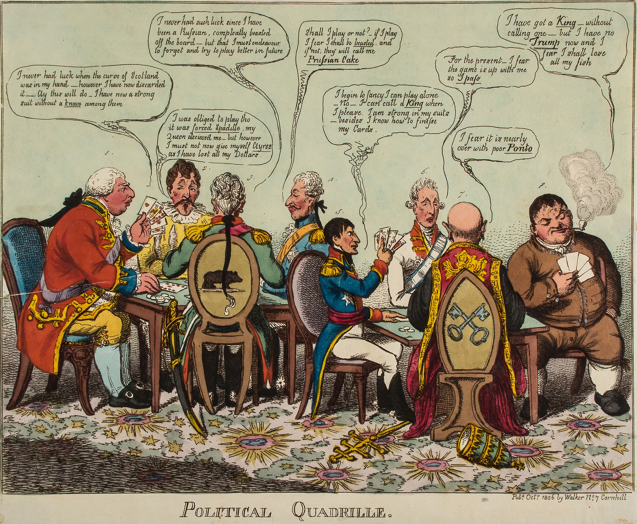 Williams (Charles) - Political Quadrille, shifting alliances in Europe reflected in 2 tables of card - Image 2 of 4