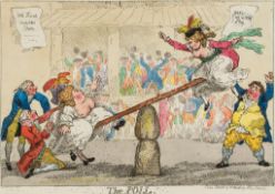 [Rowlandson ] The Rival Candidates , Fox , Hood and Wray , hand-colouring  [Rowlandson (Thomas)]