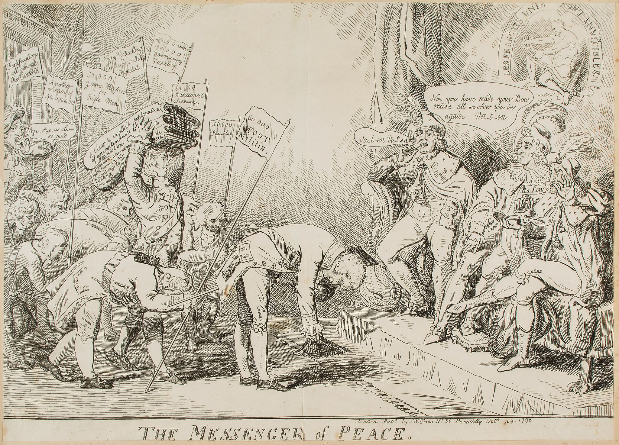 Cruikshank (Isaac) - The French Bugabo Frightening the Royal Commanders, a barely recognisable - Image 3 of 3