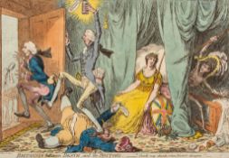 Gillray (James) - The Genius of France nursing her darling, an infantile Napoleon dandled by
