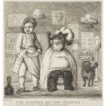 . The Shaver and the Shavee , uncoloured etching by Charles Bretherton after... .   The Shaver and