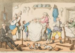 ** -. Rowlandson (Thomas) - A Barbers Shop,  , hand-coloured etching with stipple after Bunbury, 255