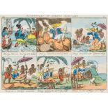 ** West Indies.- [Elmes (William)] - Adventures of Johnny Newcome. Pl.1 [- Pl.2], 2 sheets each