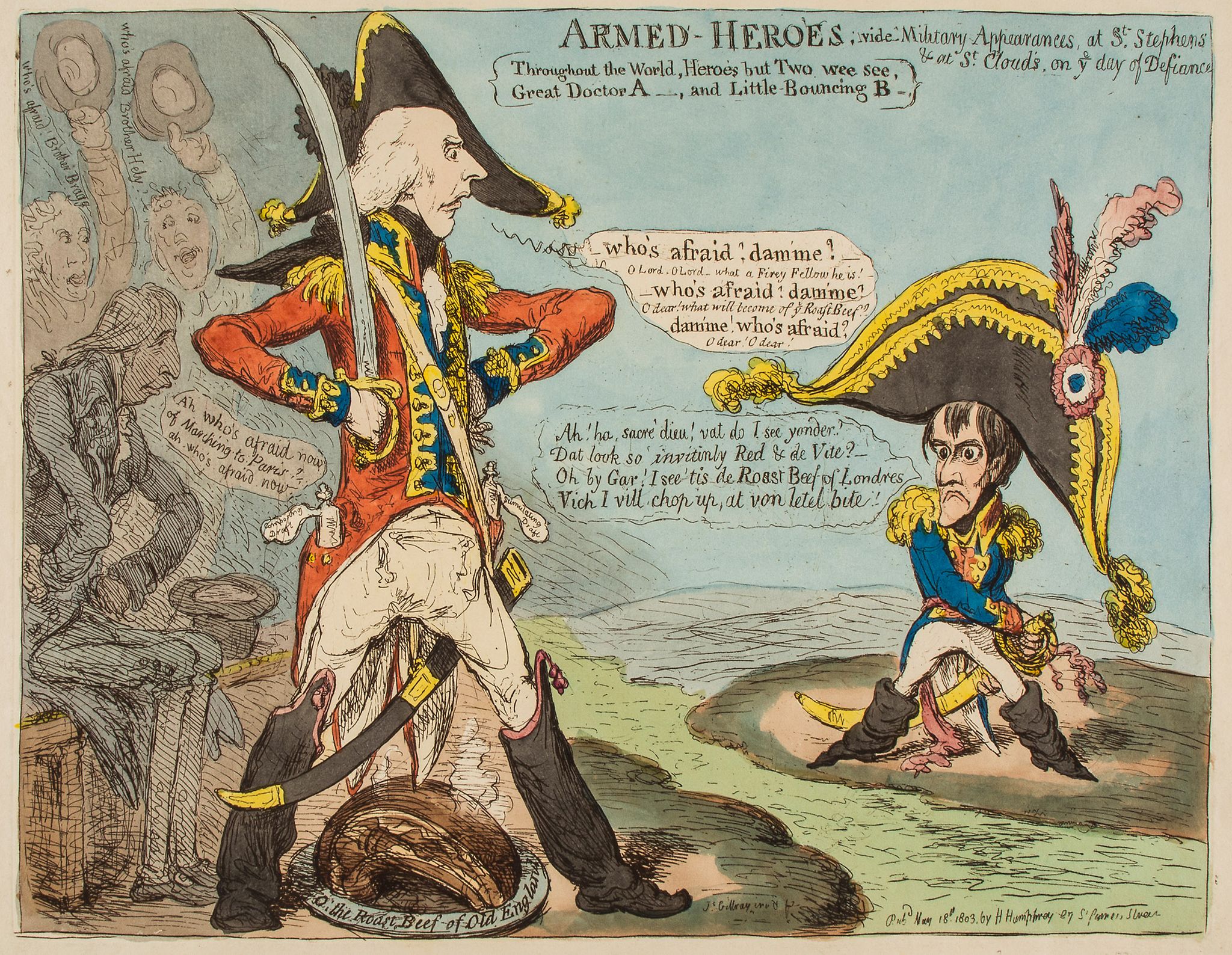 Gillray (James) - Armed Heroes, vide Military Appearances at St Stephens & at St Cloud's, on ye