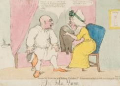 ** [Newton (Richard)] - The False Alarm, Queen Charlotte inspects the breeches of King George III at