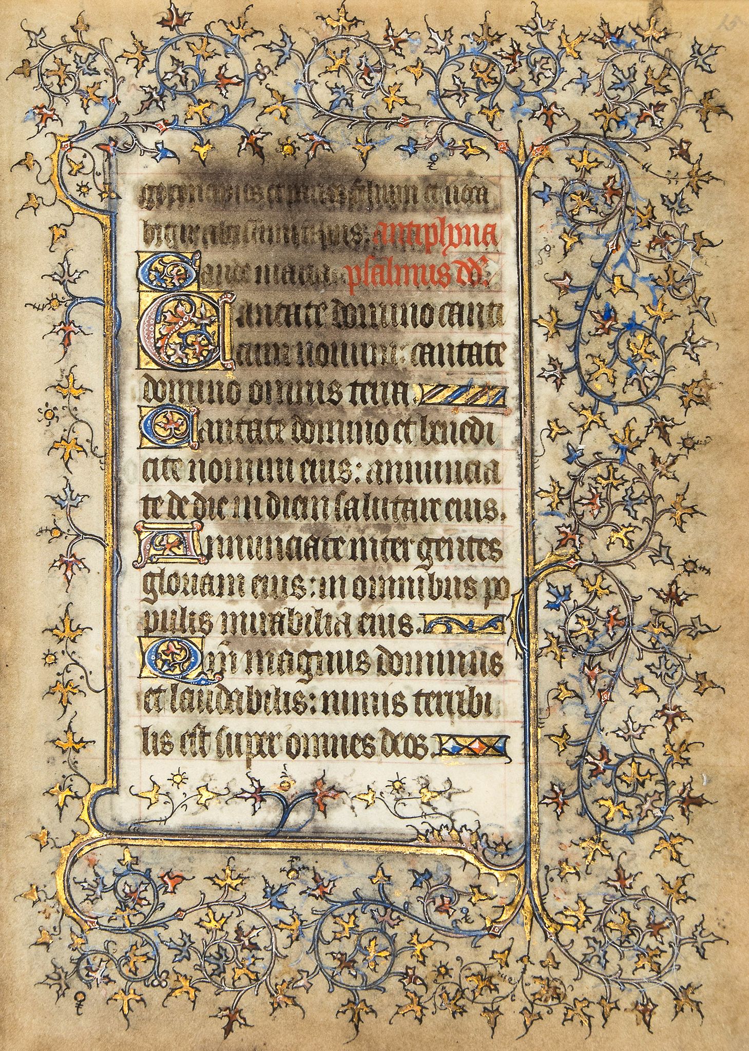 Six leaves from the Chester Beatty Hours of 1408, - in Latin, illuminated manuscript on parchment [ - Image 2 of 2