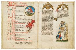 The Mckell Medical Almanack, - in German, illuminated manuscript on parchment [Alsace, c  in German,