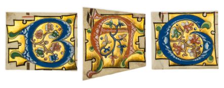 Three illuminated initials from the Murano - Gradual, on parchment [north east Italy , c  Gradual,