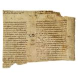 Isaiah, fragment of a leaf from a monumental - Carolingian Bible, in Latin, on parchment [probably