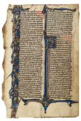 Bible leaf with numerous - interlacing animals and birds in its border  interlacing animals and