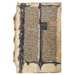 Bible leaf with numerous - interlacing animals and birds in its border  interlacing animals and