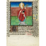 Leaf with Suffrages to SS. Leonard of Noblac - and Florent, on single leaf from an illuminated