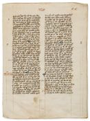 Two leaves from John of Bury, Pupilli Oculi - , in Latin, decorated manuscript on parchment [England