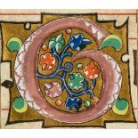 Four illuminated initials from the Murano Gradual - on parchment [north east Italy , c .1440] Four
