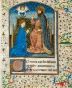 The Coronation of the Virgin, - very large miniature on a leaf from an illuminated Book of Hours