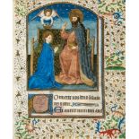 The Coronation of the Virgin, - very large miniature on a leaf from an illuminated Book of Hours