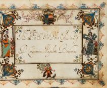 Scribal album, made for the Barbarini family, - illuminated and decorated manuscript in Italian,