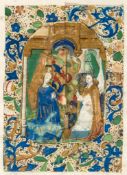 The Annunciation to the Virgin, - composite miniature formed from several parts of a miniature