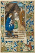 The Adoration of the Magi, - large miniature from an illuminated Book of Hours, in Latin  large