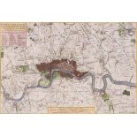 Tirion (Isaak) - Kaart van Londen en van het Naby Gelegen Land, plan of London after John Rocque,