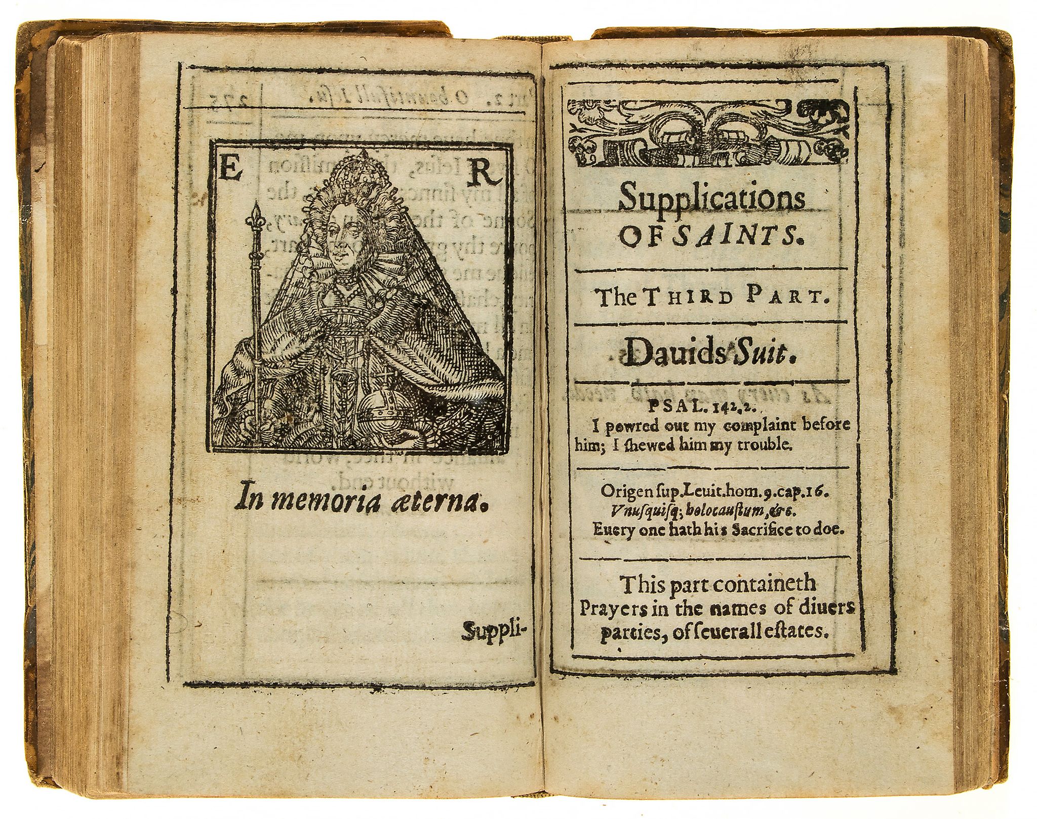 Sorocold (Thomas) - Supplications of saints. A booke of praiers and prayses. In foure parts, 3 parts