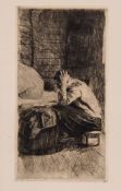 Käthe Kollwitz (1867-1945) - Frau an der Wiege (K.40) etching with drypoint, c.1897, on laid