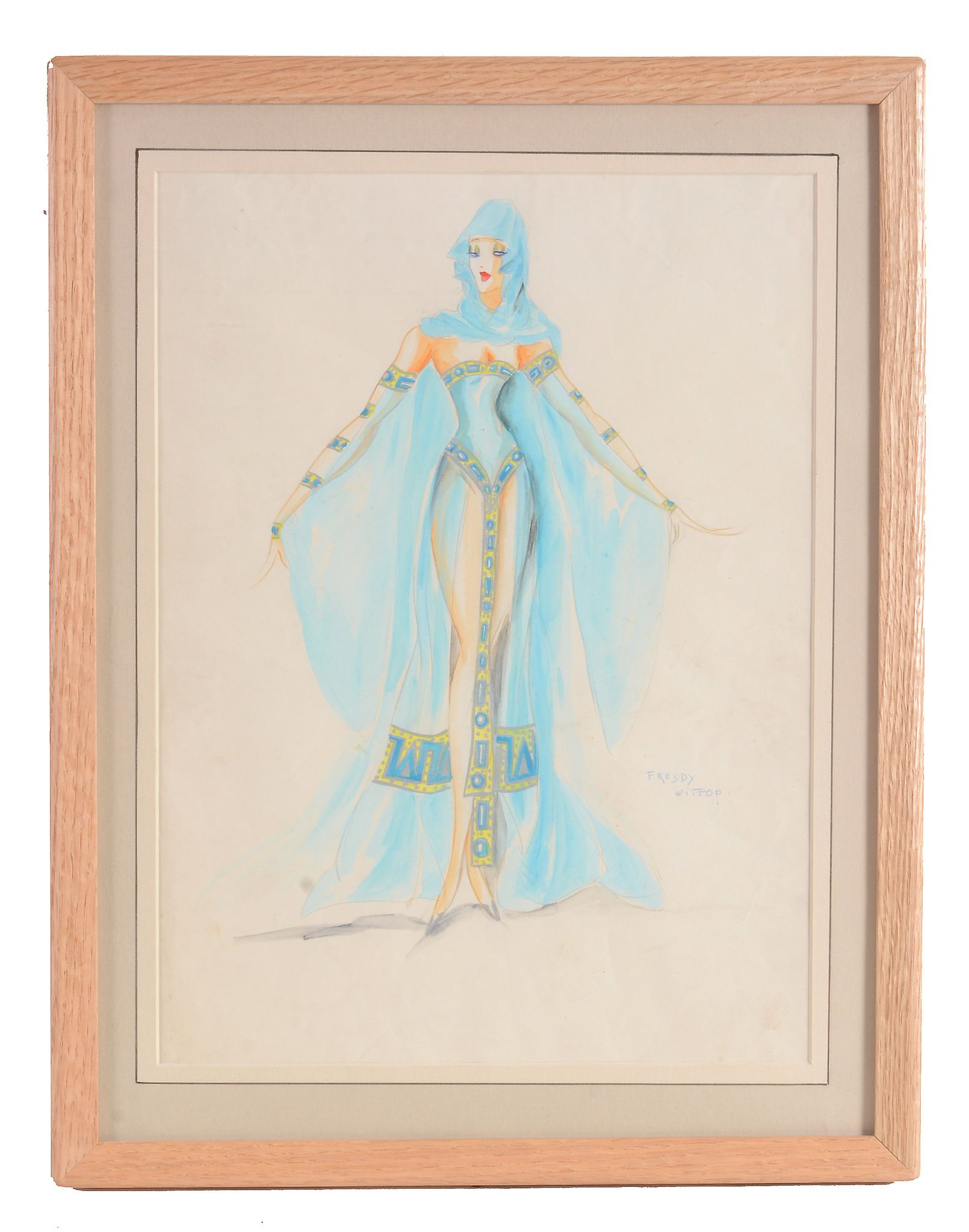 Zig (Louis Gaudin) (?-1936) - Danseuse au costume à la pluie d'étoiles watercolour and bodycolour, - Image 3 of 3