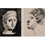 Eugene Berman (1899-1972) - Two Portraits, 1938 both works pen and ink and wash, each signed with