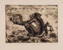 Michel Fingesten (1884-1943) - To Be or Not to Be softground etching, signed in pencil and inscribed