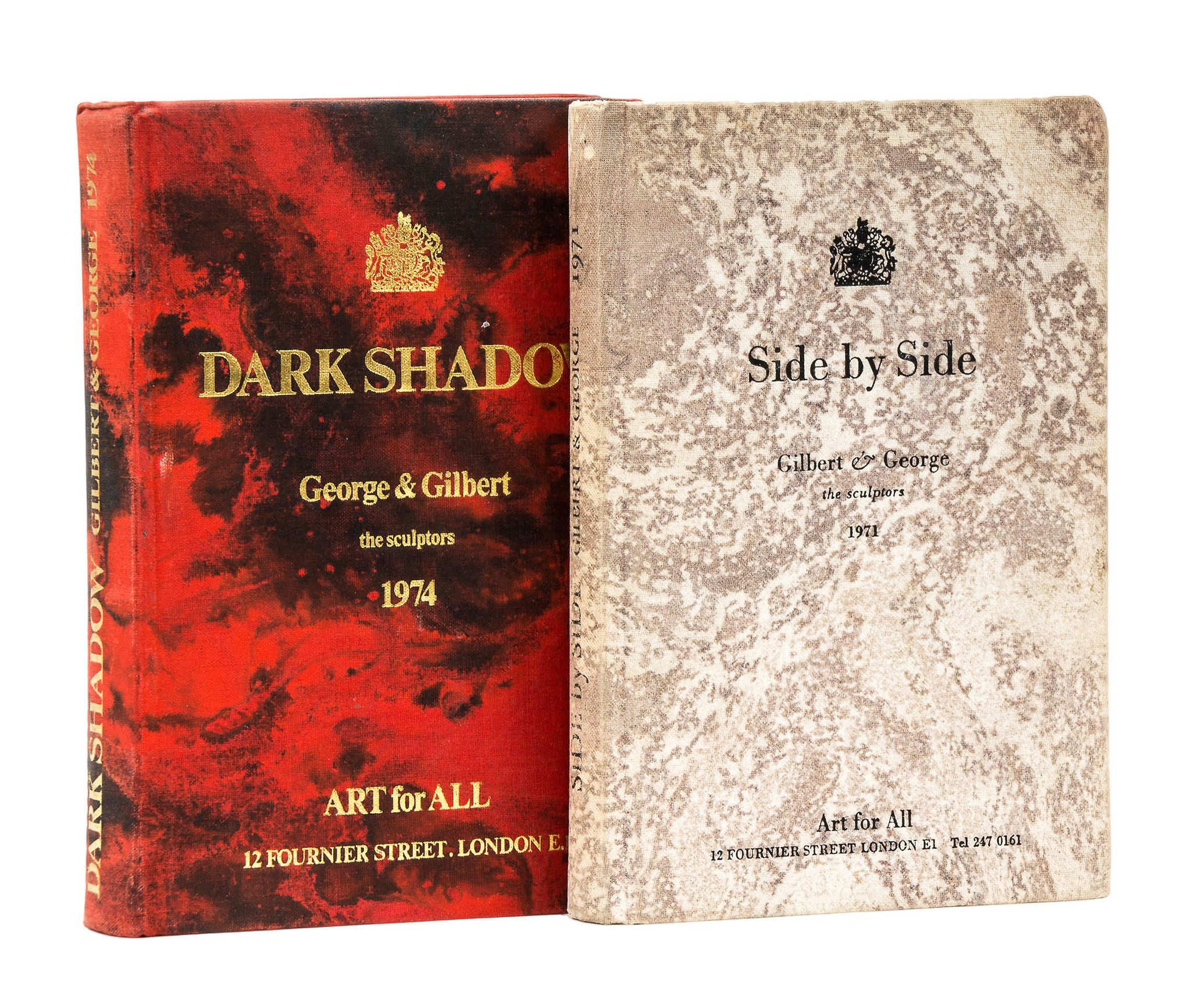 Gilbert & George (b.1943 & 1942) - Side by Side & Dark Shadow two books, 1971-74, both signed in red