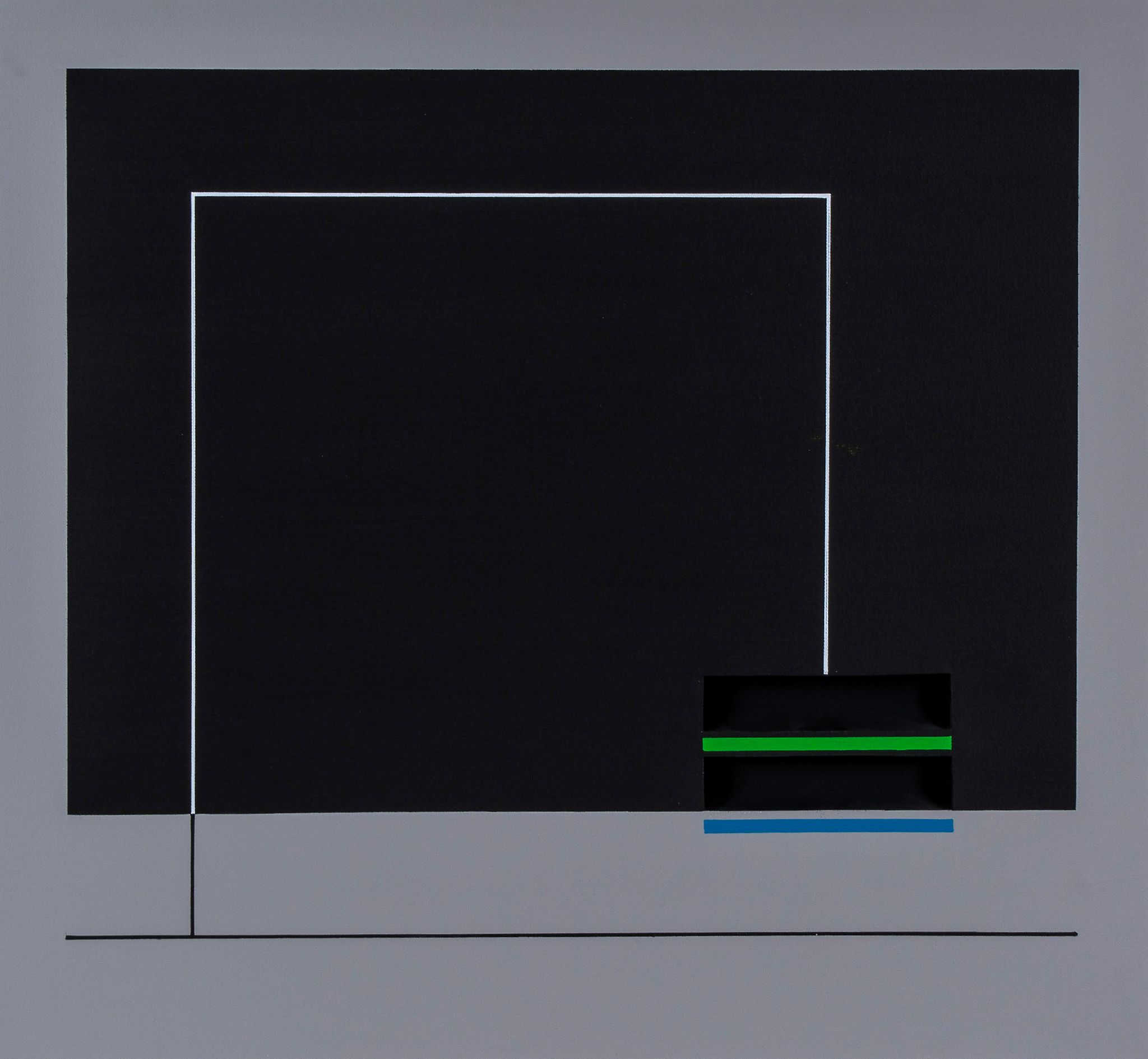 Jules de Goede (1937-2007) - Concave Concept 1, 2003 acrylic on canvas with 3D element, signed,